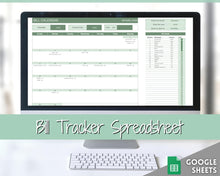 Load image into Gallery viewer, Monthly Bill Payment Tracker Spreadsheet | Google Sheets Automated Bill Calendar &amp; Organizer | Green
