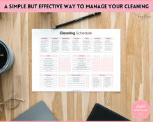 Load image into Gallery viewer, Editable Cleaning Schedule &amp; Housekeeping Checklist for House Chores | Pink Bundle

