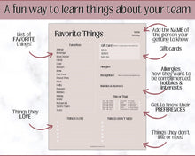 Load image into Gallery viewer, Get To Know Me Printable Game |  Get To Know You Ice Breaker Game | Employee Favorite Things, Team Building, Christmas Party | Lux
