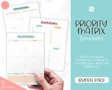 Load image into Gallery viewer, EDITABLE Brain Dump Template BUNDLE | To Do List Printable, ADHD Work Productivity Planner | Colorful Sky
