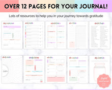 Load image into Gallery viewer, Gratitude Journal Printable Bundle | Mindfulness Log, Gratitude Template, Self Care &amp; Wellness Planner | Pastel Rainbow
