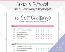 Load image into Gallery viewer, EDITABLE 75 SOFT Challenge Tracker | 75soft Printable Challenge, Fitness &amp; Health Planner | Medium
