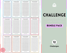 Load image into Gallery viewer, Mini Savings Challenge Printable BUNDLE | 12 Saving Trackers, Cash Envelope, A6 Saving Challenges | Leaf
