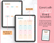 Load image into Gallery viewer, Digital GOAL Planner | GoodNotes Goals Tracker, SMART Goal Setting, Vision Board, UNDATED iPad Goal Journal | Colorful Sky
