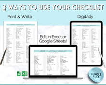 Load image into Gallery viewer, Airbnb Essentials Checklist | EDITABLE Airbnb Inventory List for Airbnb Hosts | Teal
