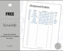Load image into Gallery viewer, FREE - Assignment Tracker Printable for Students, Academic Homework Planner, Study, College, Homeschool Template | Mono
