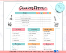 Load image into Gallery viewer, Editable House Shape Cleaning Schedule &amp; Housekeeping Checklist for House Chores | Colorful Sky
