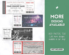 Load image into Gallery viewer, CHRISTMAS Concert Ticket Template | EDITABLE Surprise Xmas Getaway gift for Musical Events &amp; Theatre Shows
