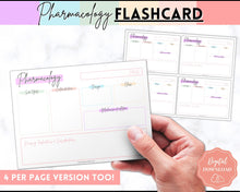 Load image into Gallery viewer, Drug Card Template, Nursing Pharmacology Printable Notes, Nursing School Student Study Guide | Pastel Rainbow
