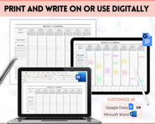 Load image into Gallery viewer, EDITABLE Weekly Planner Printable | Hourly Weekly Schedule, Undated 2023 Organizer &amp; To Do List
