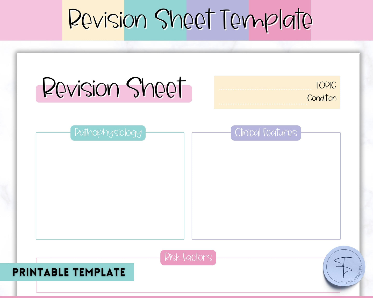 Nursing Revision Sheets for Medical School | Medicine & Nursing Students, Exam Revision Notes & Guide Templates | Sky Mermaid