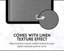 Load image into Gallery viewer, 35 Digital Planner Notebook Covers | Digital Journal Covers for GoodNotes &amp; iPad | Linen Texture Mono

