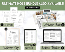 Load image into Gallery viewer, Airbnb Thank You Card for Hosts | Editable Welcome Card | Green

