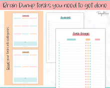 Load image into Gallery viewer, EDITABLE Brain Dump Template BUNDLE | To Do List Printable, ADHD Work Productivity Planner | Colorful Sky
