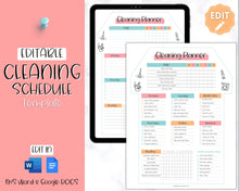 Load image into Gallery viewer, Editable House Shape Cleaning Schedule &amp; Housekeeping Checklist for House Chores | Colorful Sky
