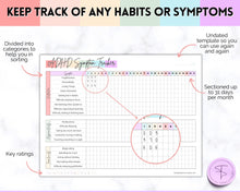 Load image into Gallery viewer, ADHD Symptom Tracker, Behavior &amp; Hygiene Tracker BUNDLE | Pastel Rainbow
