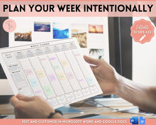 Load image into Gallery viewer, EDITABLE Weekly Planner Printable | Hourly Weekly Schedule, Undated 2023 Organizer &amp; To Do List
