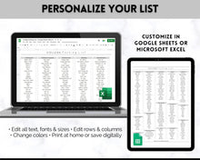 Load image into Gallery viewer, EDITABLE College Packing List | Back to School Moving Checklist for Students, Google Sheets | Mono
