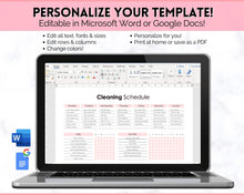 Load image into Gallery viewer, Editable Cleaning Schedule &amp; Housekeeping Checklist for House Chores | Pink Bundle

