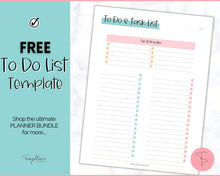 Load image into Gallery viewer, FREE - To Do List Printable, Productivity Planner, Task Checklist, Priorities List, Undated Schedule | Colorful Sky
