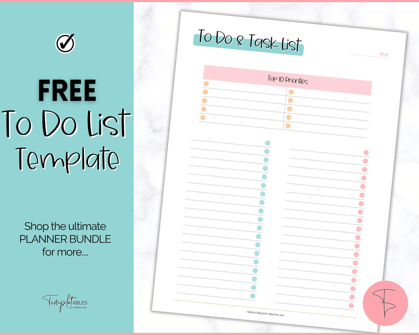 FREE - To Do List Printable, Productivity Planner, Task Checklist, Priorities List, Undated Schedule | Colorful Sky