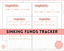 Load image into Gallery viewer, Sinking Funds Tracker BUNDLE | Printable Savings, Budget &amp; Finance Trackers | Pink Watercolor
