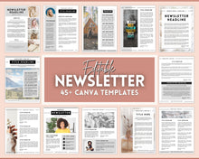 Load image into Gallery viewer, Newsletter Template for Businesses, Real Estate, Newspapers, Relief Society, Nonprofits &amp; Schools | 45+ Editable Canva Templates
