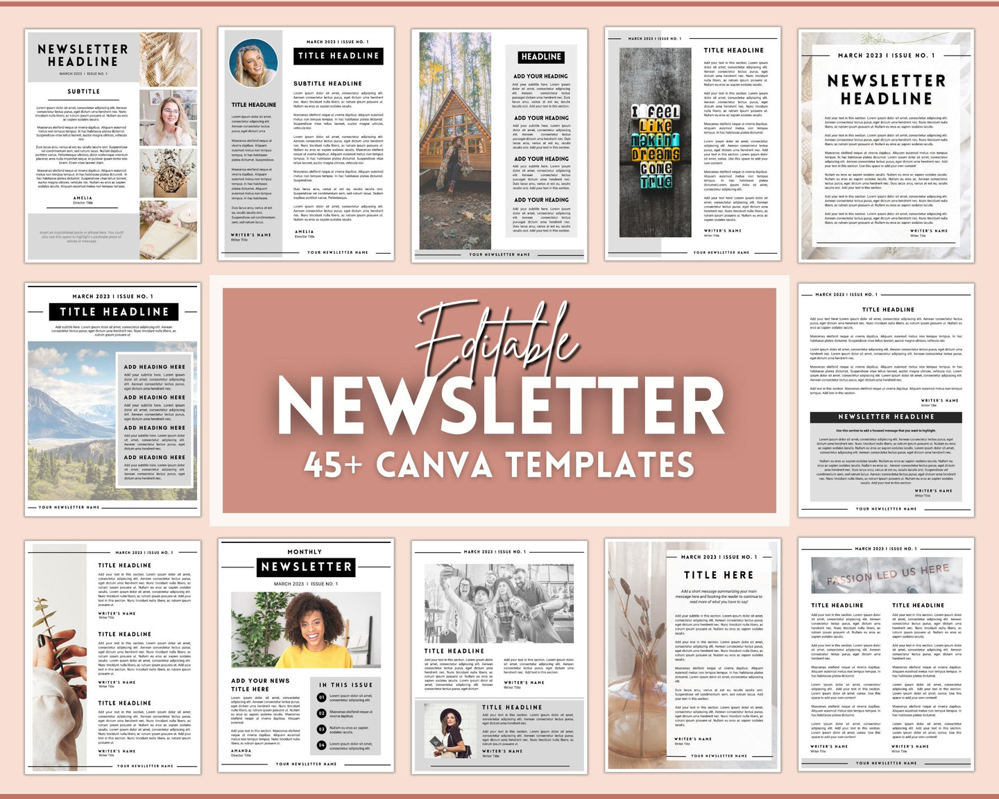 Newsletter Template for Businesses, Real Estate, Newspapers, Relief Society, Nonprofits & Schools | 45+ Editable Canva Templates