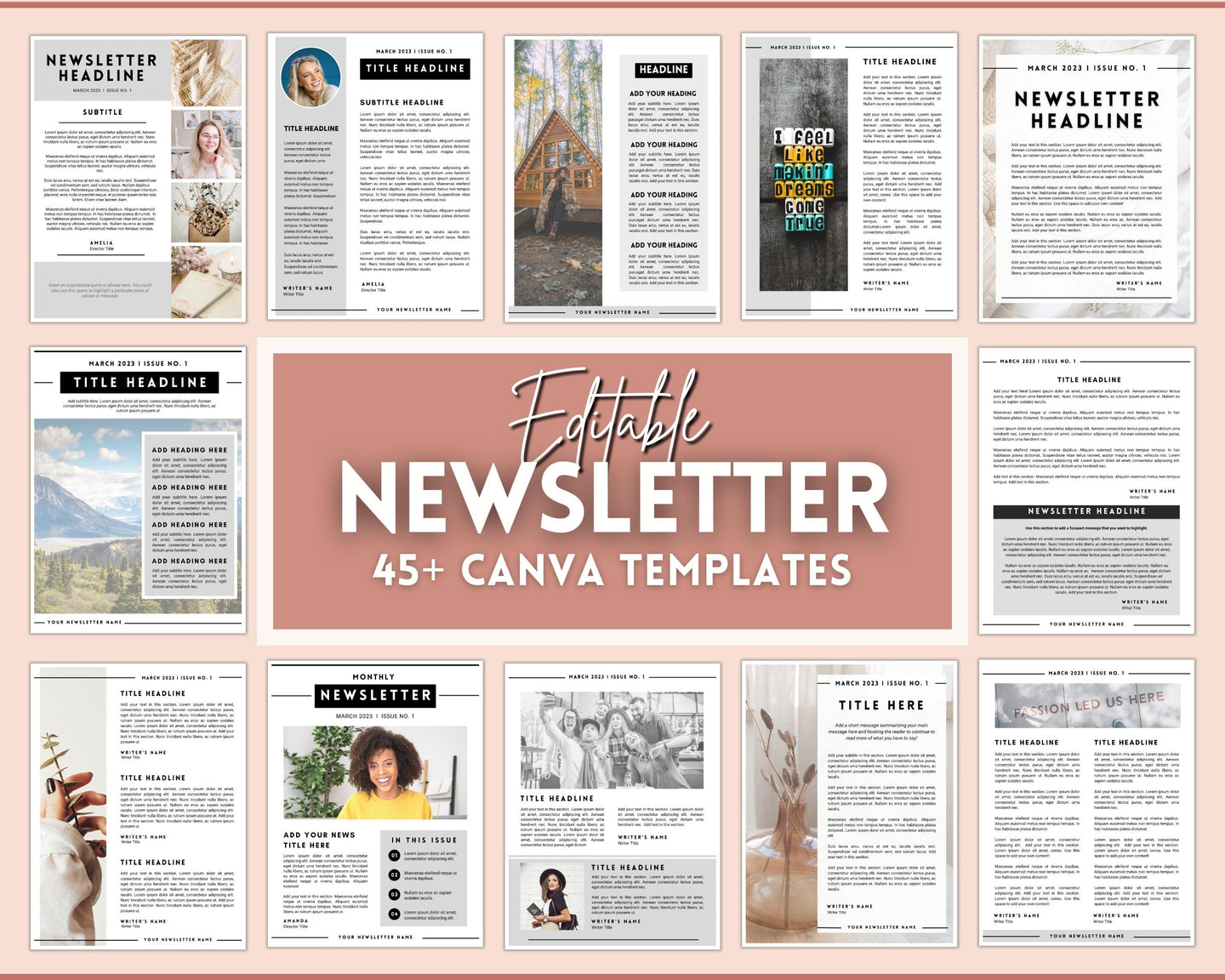 Newsletter Template for Businesses, Real Estate, Newspapers, Relief Society, Nonprofits & Schools | 45+ Editable Canva Templates