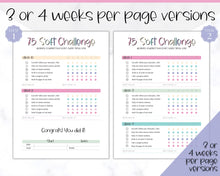 Load image into Gallery viewer, EDITABLE 75 SOFT Challenge Tracker | 75soft Printable Challenge, Fitness &amp; Health Planner | Medium
