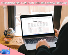 Load image into Gallery viewer, Editable Cleaning Schedule &amp; Housekeeping Checklist for House Chores | Pink Bundle
