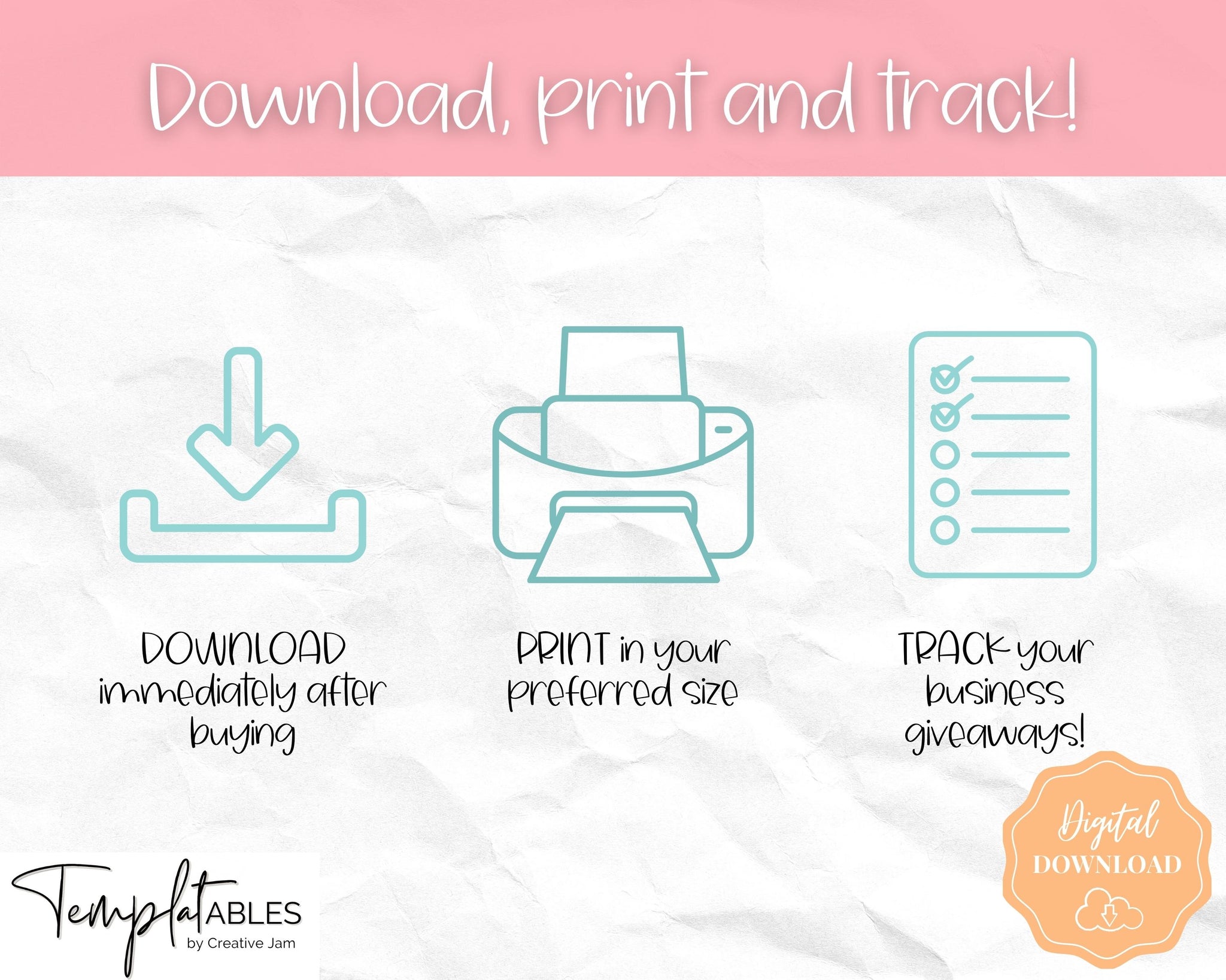 Giveaway Template Tracker Printable Colorful