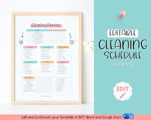 Load image into Gallery viewer, Editable House Shape Cleaning Schedule &amp; Housekeeping Checklist for House Chores | Colorful Sky
