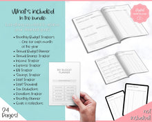 Load image into Gallery viewer, 1000 Savings Challenge, 1k Saving Tracker Printable | 30 day, Cash Envelopes to Save Money &amp; Budget | Colorful Sky
