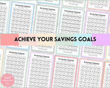 Load image into Gallery viewer, Mini Savings Challenge Printable BUNDLE | 12 Saving Trackers, Cash Envelope, A6 Saving Challenges | Leaf
