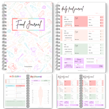 Load image into Gallery viewer, Food Journal: Daily Food Journal, 90 Day Meal Tracker &amp; Planner, Fitness Diet Wellness Planner, Habit Tracker, Weight Loss Tracker, Nutrition Log, Daily Food Diary | A5 Pastel Rainbow
