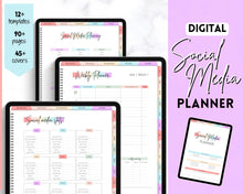 Load image into Gallery viewer, Social Media Digital Planner | GoodNotes Content &amp; Marketing Planner for Instagram, YouTube, TikTok | Pastel Rainbow
