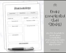 Load image into Gallery viewer, Pharmacology Nursing Template Printable | Pharmacology Study Guide, Notes &amp; Flash Cards | Mono
