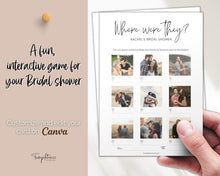 Load image into Gallery viewer, Where Were They? Bridal Shower Game | Editable Photo Guessing Games for Wedding Shower | Bachelorette &amp; Hen Party Games
