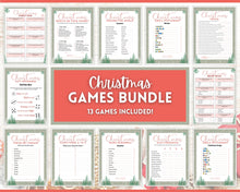 Load image into Gallery viewer, Holiday Party Games Bundle | 13 Fun Family Christmas Game Printables | Green
