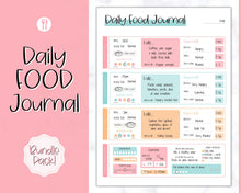 Load image into Gallery viewer, Colorful Daily Food Diary Printable |Diet &amp; Nutrition Log, Weekly Meal Planner | Colorful Sky
