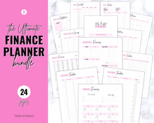 Load image into Gallery viewer, Finance Planner BUNDLE | Budget Planner Templates, Financial Savings Tracker Printables, Monthly Debt, Bill, Spending, Expenses Tracker | Brit Pink

