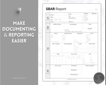 Load image into Gallery viewer, SBAR Nurse Brain Report Sheet | ICU Nurse Report, RN Nursing, New Grad, Patient Assessment, Printable Template | Mono
