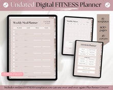 Load image into Gallery viewer, UNDATED Digital Fitness Planner | iPad GoodNotes Fitness Journal, Weight Loss Tracker &amp; Workout Planner | Lux
