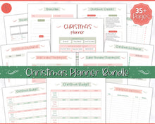 Load image into Gallery viewer, 35pg Christmas Planner Printable | Complete Xmas Holiday Planner &amp; Organizer
