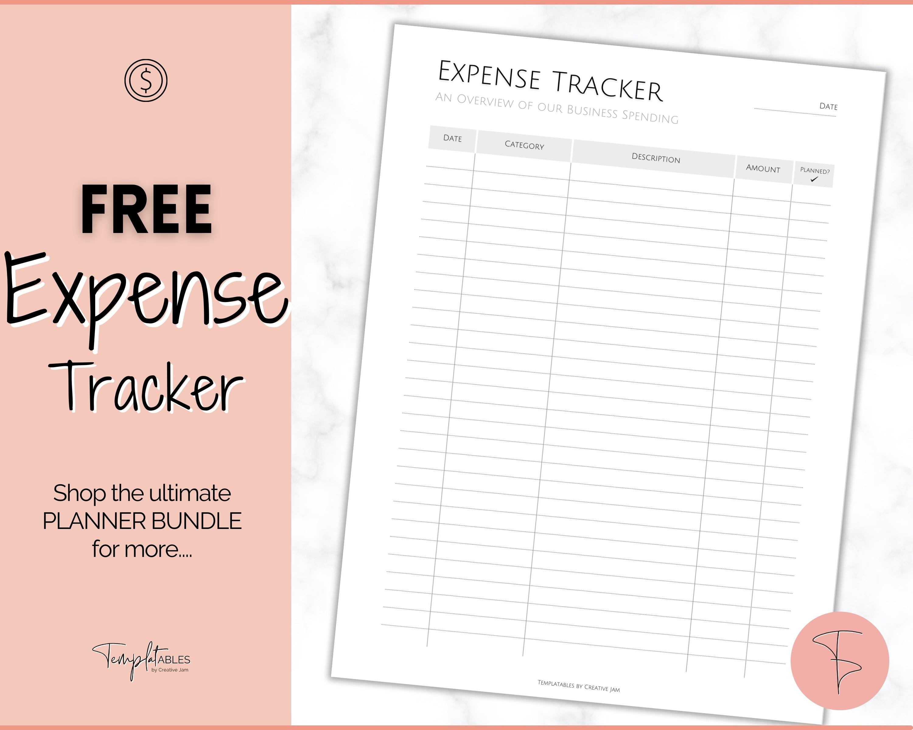 Clean Expense Tracker FREE Expense Tracker, Budget Planner, Finances | Minimalist