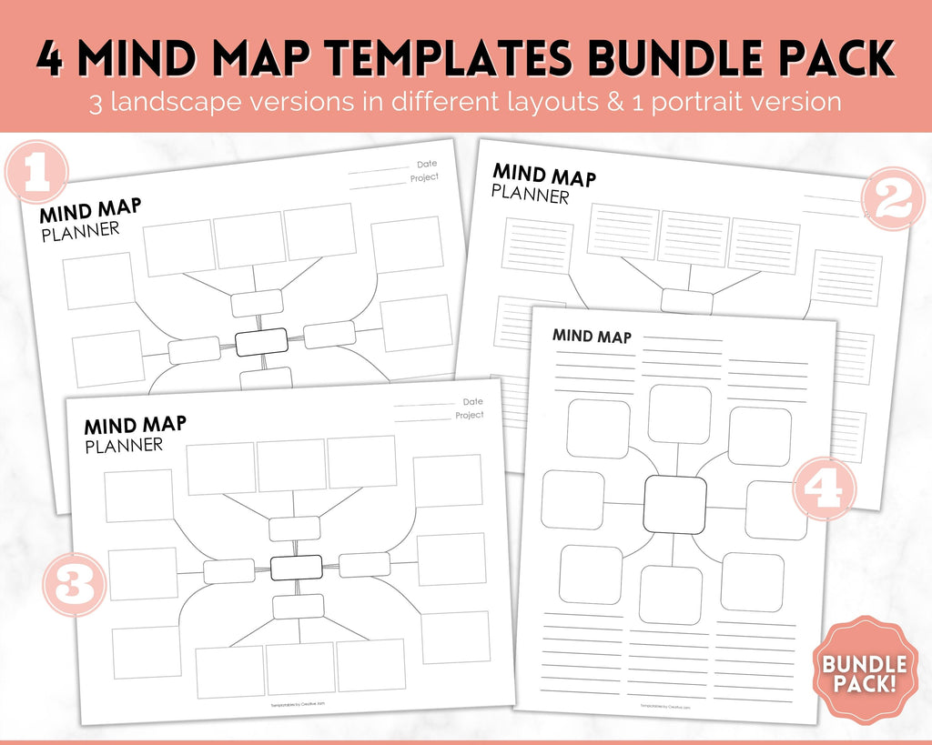 Mind Map Printable Templates Brain Dump Amp Brainstorm Study Guide