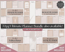 Load image into Gallery viewer, Ultimate PLANNER BUNDLE | Printable Goal Planner, Finances &amp; Budget Planner, Fitness Planner, Self Care Journal, Life Planner | Lux

