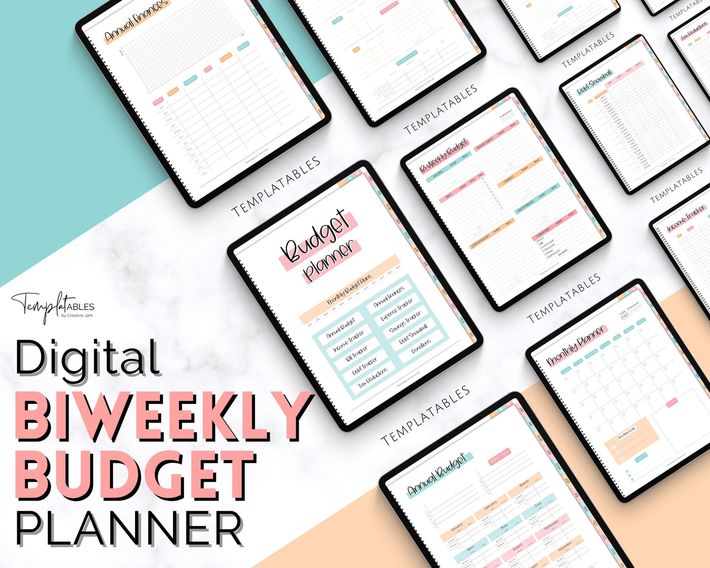 Biweekly Paycheck Budget Planner | DIGITAL GoodNotes Budget by Paycheck Planner | Zero Based Finance | Colorful Sky