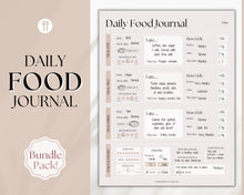 Load image into Gallery viewer, Boho Daily Food Diary Printable | Food Journal, Diet &amp; Nutrition Log | Lux
